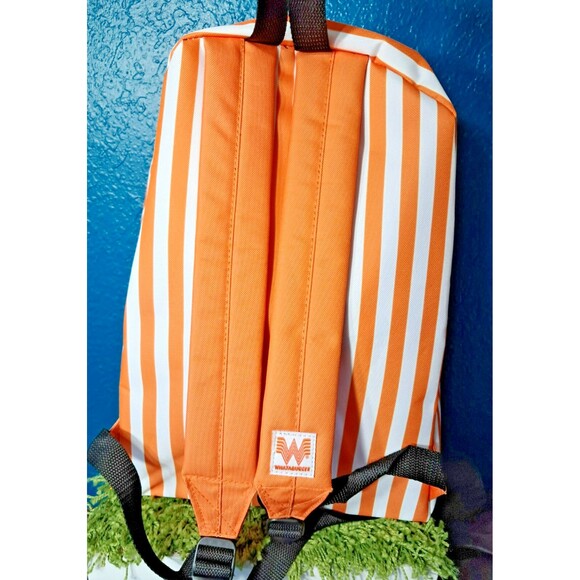 NWT 2025 Whataburger Backpack Orange and White Stripe 15x11x5 - Picture 4 of 9